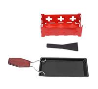 Set di griglia per raclette per formaggio portatile antiaderente Mini fornello per raclette Rotaster con manico pieghevole per domestica Campeggio all'aperto Acciaio al carbonio