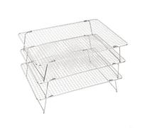 Set di griglie di raffreddamento in acciaio inossidabile 304 con design impilabile per cucinare e grigliare, con piedini stabili e bordi lisci (tre strati)