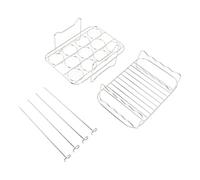 Set di griglie per cottura a vapore in acciaio inox griglia per friggitrice griglia di raffreddamento con spiedini per barbecue per pentola a pressione Foodi cuociriso in acciaio