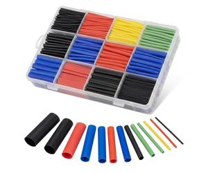 Set di Guaina Termorestringente 800 pezzi, Tubi termoretraibili, impermeabili, tubi termoretraibili, colore nero, blu, rosso, giallo, verde, 1-13 mm, per cavi di isolamento