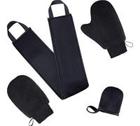 Set di guanti autoabbronzanti 4 in 1, guanti autoabbronzanti, guanti autoabbronzanti con tracolla posteriore, guanti esfolianti, guanti per il viso con custodia per le dita,