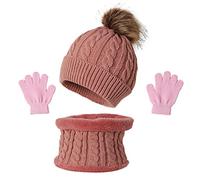 Set di guanti con cappello, sciarpa, guanti caldi e scaldacollo, per ragazzi e ragazze