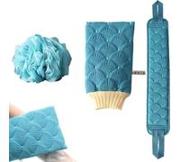 Set di guanti da bagno, lavapavimenti per la schiena per il gioco della doccia, 3 panni per la pulizia della schiena per la pulizia profonda della pelle, scrub corpo, set di esfolianti per il corpo