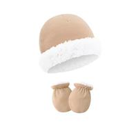 Set di guanti e cappello per neonati sicuri per neonati morbidi per prevenire irritazioni e guanti per pelli sensibili, berretti e guanti in pile per il calore, comodi mestieri in morbido cotone