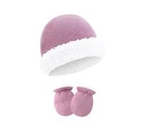 Set di guanti e cappello per neonati sicuri per neonati morbidi per prevenire irritazioni e guanti per pelli sensibili, berretti e guanti in pile per il calore, comodi mestieri in morbido cotone