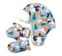 Set di guanti invernali caldi per bambini per giocare sulla neve e costruire un pupazzo di neve per imparare a sciare guanti caldi per ragazze e bambini, Geometria, L