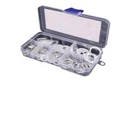 Set di guarnizioni ad anello piatto in rame con scatola portaoggetti per somma, assortimento include 50/100/120 pezzi compatibili con dimensioni metriche standard (280 fogli di alluminio)