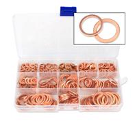 Set di guarnizioni di tenuta in rame da 280 pezzi, 12 rondelle di rame di dimensioni diverse.