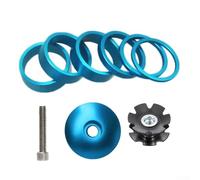 Set di guarnizioni e distanziali per forcella della bicicletta con coperchio superiore per una facile installazione (blu)