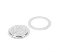 Set di guarnizioni in silicone e setaccio per caffettiera Moka di ricambio - Guarnizione in gomma morbida flessibile adatta per 1/2/3/6/9/12 tazze, diametro interno 39 - 73 mm (6 tazze + setaccio)