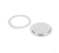 Set di guarnizioni in silicone e setaccio per caffettiera Moka di ricambio - Guarnizione in gomma morbida flessibile adatta per 1/2/3/6/9/12 tazze, diametro interno 39 - 73 mm (3 tazze + setaccio)