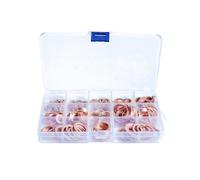 Set di guarnizioni per olio in rame viola, M520, con rondelle piatte in rame, assortimento per l'uso in sistemi automobilistici, domestici, elettrici e idraulici, 280 pezzi