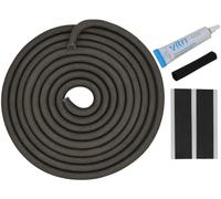 Set di guarnizioni per porta per camino Justus e Oranier, 3 m di diametro, 9.5 mm, guarnizione per camino con colla, fascetta, manicotto e istruzioni di montaggio (lingua italiana non garantita)