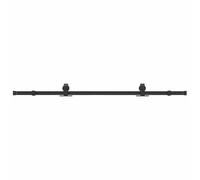 Set di guarnizioni per porta scorrevole, 183 cm, in acciaio, nero | Mini kit hardware per porta scorrevole, guide scorrevoli, fermaporta, guarnizioni in gomma, guida a pavimento