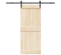 Set di guarnizioni per porta scorrevole da 200 cm, in acciaio verniciato a polvere, nero, con fermaporta e guida a pavimento per porte di stanze, montaggio, sicurezza e apertura silenziosa