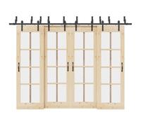 Set di guarnizioni per porta scorrevole da 305 cm, in acciaio verniciato a polvere, con fermaporta e ruote, per porte interne ed esterne, montaggio e ristrutturazione, ricambio di sicurezza