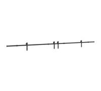 Set di guarnizioni per porta scorrevole da 400 cm, in acciaio nero, con fermaporta e ruote, connettore a binario verniciato a polvere per porte fienili, accessori di montaggio per interni ed esterni