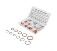 Set di guarnizioni per serbatoio dell'olio, 88 pezzi, per alluminio e rame | Include scatola etichettata, selezione rapida delle dimensioni, conservazione ordinata, pratica