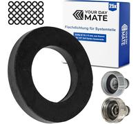 Set di guarnizioni piatte di ricambio, 25 pezzi, per parti di impianti da giardino G 1/2" pollici, compatibili con Gardena connettore per rubinetto da 21 mm, 18240, 18220 15273, in gomma