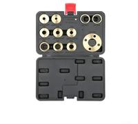 Set di guide per fresa in ottone per routing modello, 8 pezzi, diametro esterno 10-30 mm, boccole guida sagoma con 2 dadi di bloccaggio e adattatore, compatibili con la maggior parte dei router a base