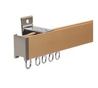 Set di guide per montaggio a soffitto o a parete, di grandi dimensioni, in alluminio, silenzioso, per spazi da 1 m, 5 m, include rullo cingolato e hardware di installazione, colore dorato, dimensioni