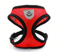 Set di guinzaglio e collare per animali domestici (gatti e cani) Langxingcs, con cinghie regolabili per torace e schiena anti-fuga, corda di riflettente, in materiale morbido e traspirante a rete, col