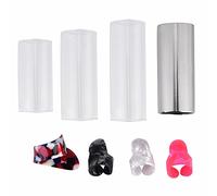 Set Di Guitar Slides E Finger Picks, Slide In Vetro E Acciaio Inossidabile Con Finger Picks Protettivi, Scivolata Morbida Per Armonici Dolci, Acciaio Inossidabile 304 Per Sustain S