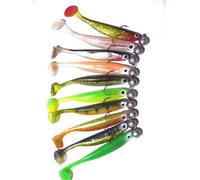 Set Di Gummifisch SEIKA Con BKK-Jig 10 PZ Completo Per Zander, Hecht E Stint