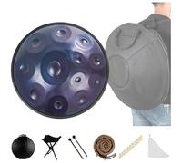 Set Di Hand Pan Harmonic In Acciaio Per Adulti 432 Hz/440 Hz - Con Borsa Morbida Per Handpan, 2 Bacchette Per Handpan, Supporto Per Handpan - Musica Elegante Ed Eterea(Blue,12 Notes (432Hz))