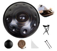 Set Di Handpan Tamburo｜22 Pollici｜9/10/12 Note｜440/432Hz｜Re Curdo Minore｜Hand Pan Drum Per Meditazione, ASMR, Terapia Del Suono E Yoga(Dark,10 Notes (440Hz))