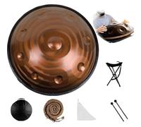 Set Di Handpan Tamburo｜22 Pollici｜9/10/12 Note｜440/432Hz｜Re Curdo Minore｜Hand Pan Drum Per Meditazione, ASMR, Terapia Del Suono E Yoga(Spiral,9 Notes (432Hz))