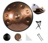 Set Di Handpan Tamburo｜22 Pollici｜9/10/12 Note｜440/432Hz｜Re Curdo Minore｜Hand Pan Drum Per Meditazione, ASMR, Terapia Del Suono E Yoga(Gold,10 Notes (440Hz))