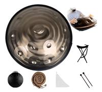 Set Di Handpan Tamburo｜22 Pollici｜9/10/12 Note｜440/432Hz｜Re Curdo Minore｜Hand Pan Drum Per Meditazione, ASMR, Terapia Del Suono E Yoga(Golden spiral,12 Notes (440Hz))