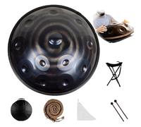 Set Di Handpan Tamburo｜22 Pollici｜9/10/12 Note｜440/432Hz｜Re Curdo Minore｜Hand Pan Drum Per Meditazione, ASMR, Terapia Del Suono E Yoga(Dark,12 Notes (440Hz))