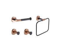 Set di hardware per il bagno nero opaco in oro rosa Portasalviette in acciaio inossidabile Portarotolo Portascopino per WC Set da 4 pezzi