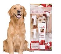 Set Di Igiene Orale Per Animali Domestici-pennello A Doppia Estremità, Gel Enzimatico | Dentifricio Al Gusto Di Fegato Per Combattere Il Tartaro E Gli Odori Cattivi, Progettati Per Aree Difficili E Va