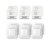 Set di illuminazione e oscuramento per la casa intelligente di Bosch, comprendente interruttore a parete, 6x dimmer, 6x interruttore a parete per attuatori smart
