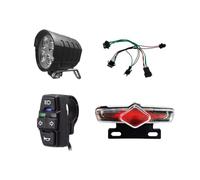 Set di illuminazione per bicicletta, set di luci a LED per bici elettrica, luce anteriore e posteriore e cavo interruttore DK336, 36-60 V, IPX4, impermeabile, per modifica della bicicletta elettrica
