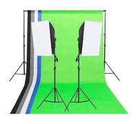 Set di illuminazione per studio fotografico con softbox, luce continua a LED, 2 treppiedi, 5 sfondi colorati, riflettore 5 in 1, dimmerabile per ritratti, fotografia di prodotti, streaming, vlog