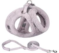 Set di Imbracatura E Guinzaglio per Cani di Pelliccia Spessa Calda Invernale Set di Imbracatura E Guinzaglio per Cani Riflettenti All'aperto Chihuahua Pug Caldo Imbracatur, White Set, L-Suit 8-12kg
