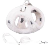 Set di Imbracatura E Guinzaglio per Cani di Pelliccia Spessa Calda Invernale Set di Imbracatura E Guinzaglio per Cani Riflettenti All'aperto Chihuahua Pug Caldo Imbracatur, White Set, M-Suit 4.5-8kg