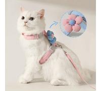 Set di imbracatura e guinzaglio per gatti con design floreale carino, comodo e leggero, imbracatura per animali domestici a prova di fuga Rosa S,Rosa M,Verde S,Verde M,Blu S,Blu M,Giallo S,Giallo M,Or