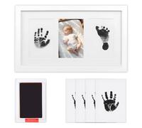 Set di impronta di mani e piedi di neonato, Cornice con Impronta Bimbo,inclusi 1 Sicuri tamponi d'inchiostro e 4 schede di stampa,Safe For Baby Regalo per la nascita di un bambino