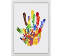 Set di impronte a mano famiglia con 4 piastre in plexiglas, 6 colori, con cornice dei ricordi, per cancellare e impronta, set per tutta la famiglia, decorazione per la cameretta dei bambini, giovani