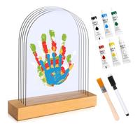 Set di impronte a mano famiglia con spazio per 5, set di impronte digitali per bambini, regalo per nascita e ragazzo, colori a dita per bambini, atossico, set di impronte per mani e piedi