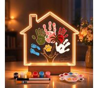 Set di impronte di mani con luce notturna a LED, set con 5 piastre in | Set di impronte di mani per coppie e famiglie, set di impronte di cane e gatto, ricordo fai da te, regalo per battesimo