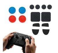 Set di impugnature in silicone per Steam Controller 2 2026 adesivo per touchpad, copertura per levetta, cappuccio per levetta, adesivo per pulsante posteriore (rosso e blu)