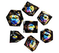 Set di in resina tascabile, set di poliedrici, Gioco da tavolo portatile con piccoli 7X, Kit di multifunzionale Piccoli poliedrici per la riunione di famiglia del tavolo da domestico