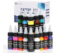 Set di inchiostri per tatuaggi da 15ml, 3/7/14 colori, lunga durata e resistenza, colori ricchi e liberamente miscelabili. Adatto per body painting, design di tatuaggi, tatuaggi fai-da-te e pratica di