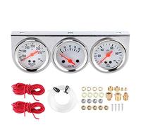 Set di indicatori meccanici 3 pollici, temperatura 52 mm, 100-280 °F, pressa per olio 8 V, 16 V, 0,100 Psi, cluster a triplo indicatore con alloggiamento, quadrante bianco,